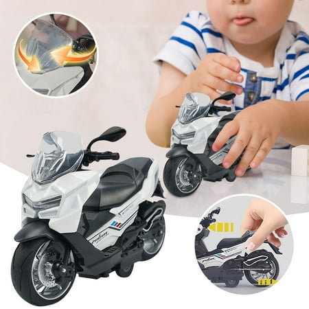 

Children s Toys 1:12 Men s Locomotive Alloy Pull Back Scooter With Light And Music*1pcs