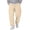 Beige, variant on Leidass Mens Fleece Lined Jogger Sweatpants Elastic Drawstring Waist Cuffed Ankle Solid Casual Athletic Pants with Side Pockets Beige L