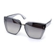 thumbnail image 2 of Womens Chic Horn RIm Style Inset Lens Squared Plastic Sunglasses Slate Silver Mirror, 2 of 4