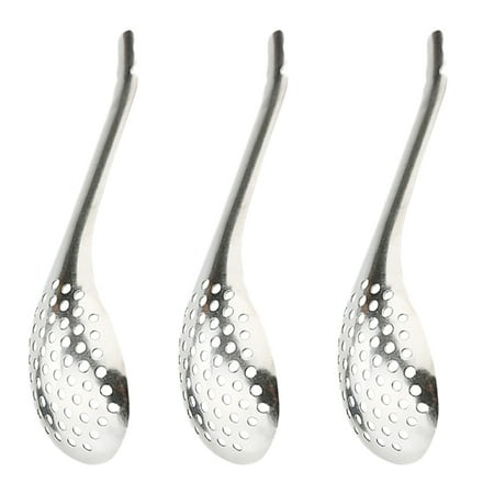 

Spoon Stainless Steel Caviar Small Strainer Spherification Slotted Spoons Perforated Colander