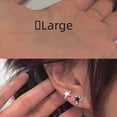 thumbnail image 3 of Pendientes de plata 925 con forma de pentagrama irregular, clip para la oreja, pendientes asimétricos de estrella de cinco puntas Super Flash para hombres y mujeres, pendientes de circonita, 3 of 6