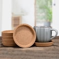 thumbnail image 3 of 6 Pcs Cup Stand Under Glass Table Protector Pad Heat Resistant Reusable Natural Round Drink Coaster For Restaurants, 3 of 11