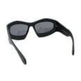 thumbnail image 4 of Exaggerated 90s Style Thick Bubble Frame Rectangle Curved Sport Plastic Sunglasses Matte Black - Black, 4 of 4
