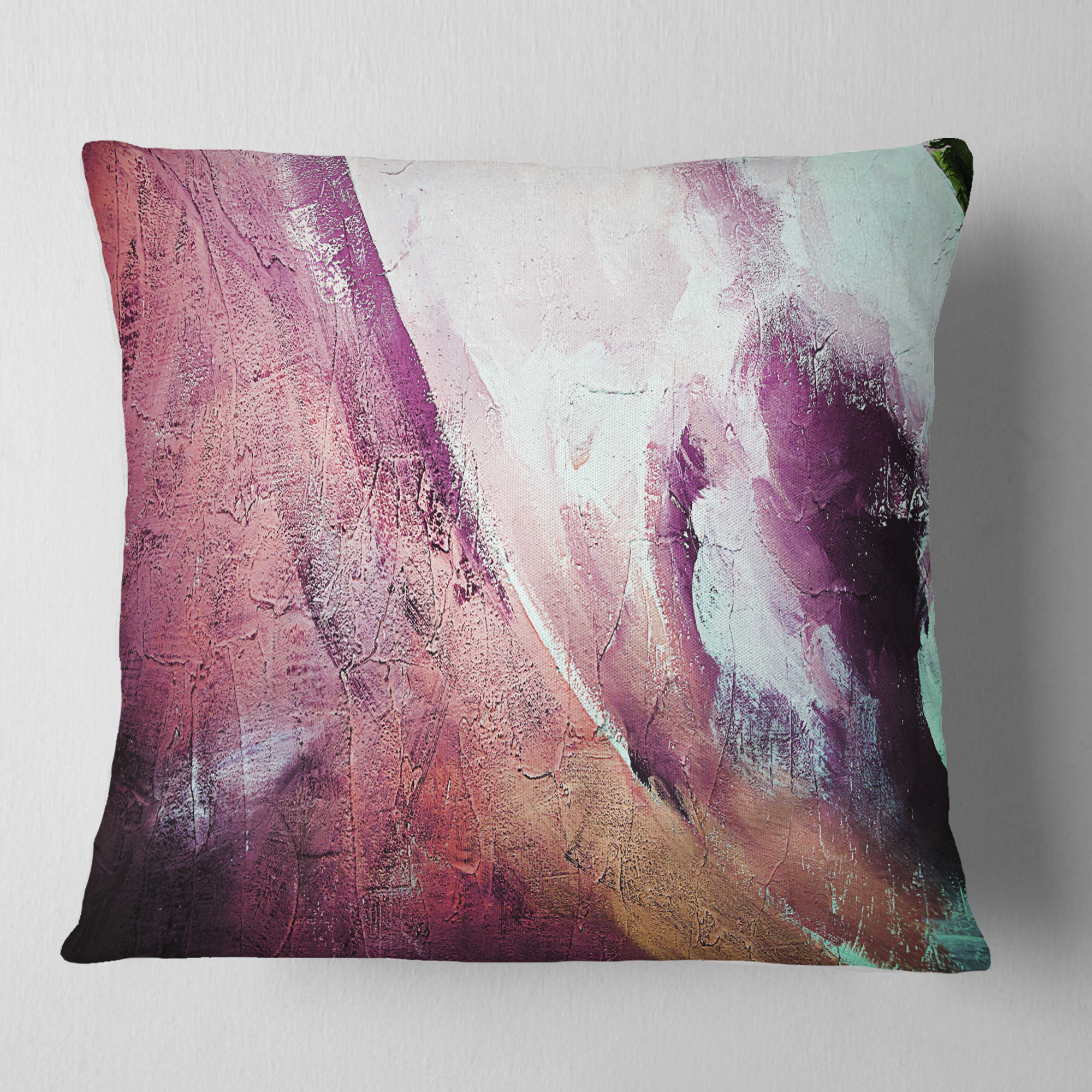 Designart White and Purple Texture - Abstract Throw Pillow - 18x18