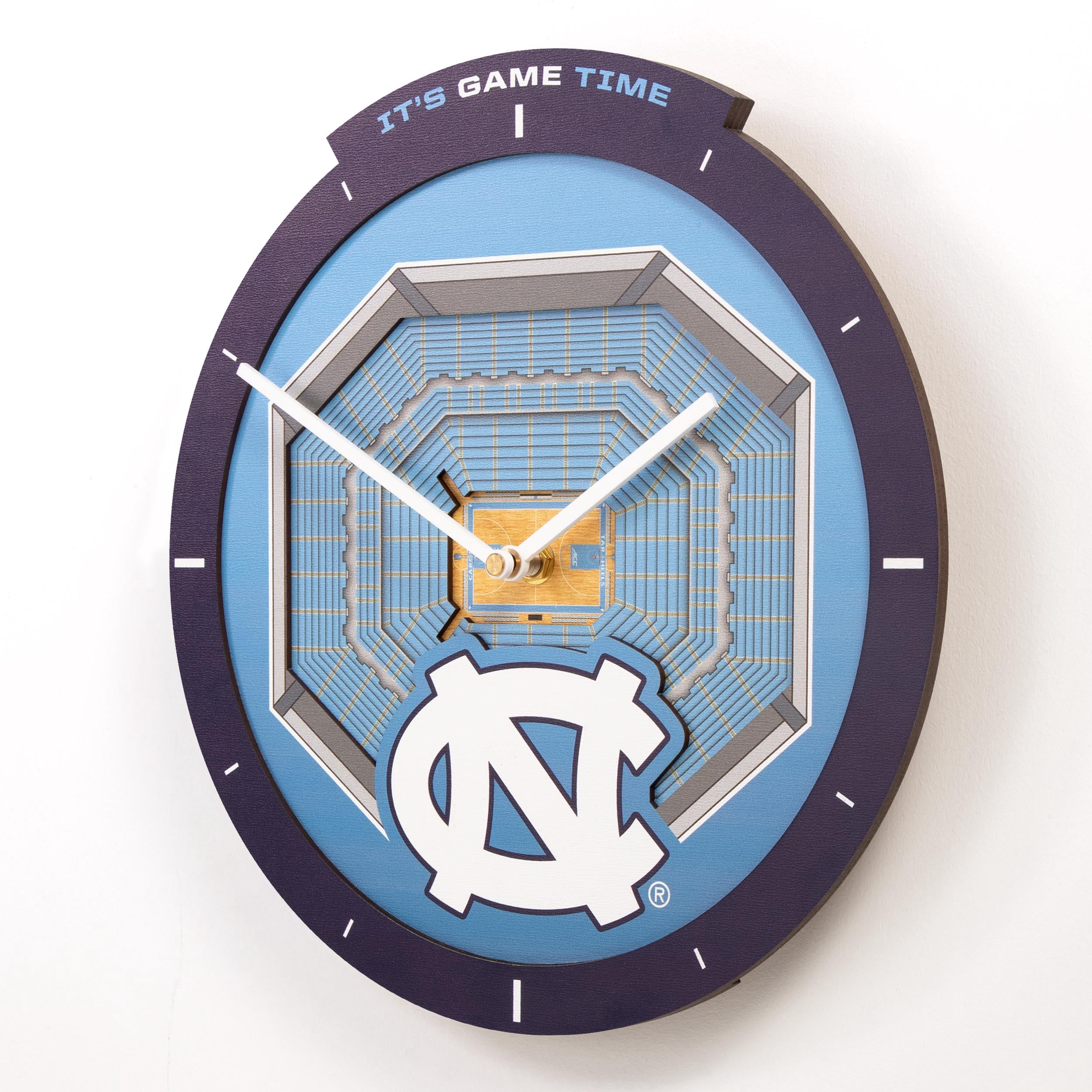 YouTheFan NCAA North Carolina Tar Heels Stadiumview 3D Wall Clock