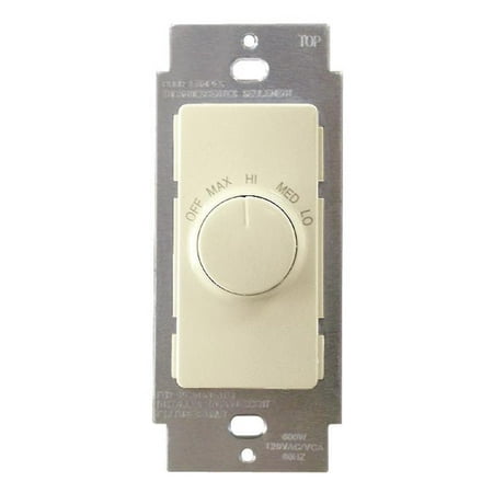 Leviton 1.5 amps 120 volts Single Pole Rotary Fan Control Switch Ivory