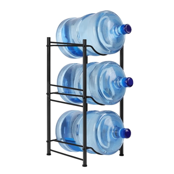 3 Tier Metal Water Jug Holder, Heavy Duty 5 Gallon Water Bottle Holder Rack for Home, Kitchen, Office, Black
