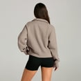 thumbnail image 3 of SUNBS Oversized Sweatshirts for women Quarter-Zip V Neck Hoodies Fleece Pullover with Thumb Holes, 3 of 8