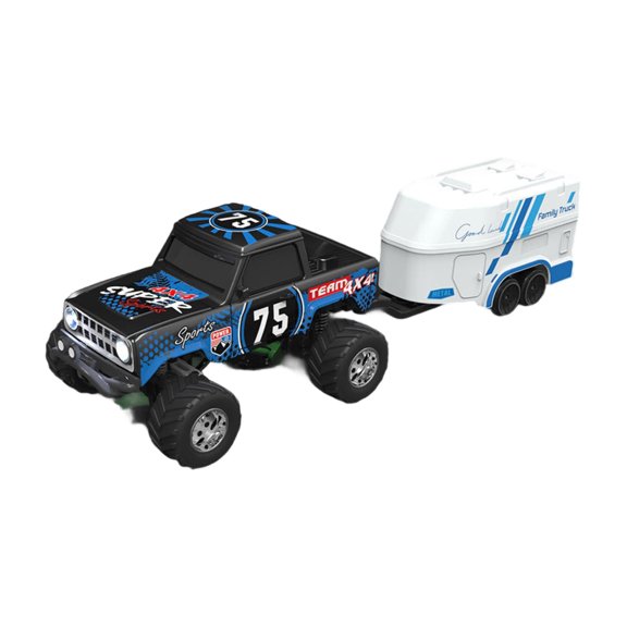 RC Truck, 1:64 Scale Truck With Lights, Remote Control Truck, 2.4GHz Rc Truck, Rechargeable Remote Control Semi Truck With Trailer