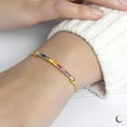 thumbnail image 6 of Amberta Lumini Women 925 Sterling Silver Rainbow Bracelet Gold Colorful Tennis Bracelet, 6 of 6