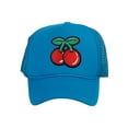 thumbnail image 1 of Top Headwear Large Cherry Hat - Men's Cherries Snapback Trucker Cap Aqua Blue, 1 of 2
