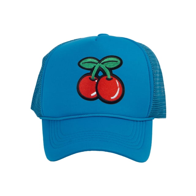 Top Headwear Large Cherry Hat - Men's Cherries Snapback Trucker Cap Aqua Blue
