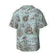 thumbnail image 2 of Wukai Pirate Adventure Map Men's Casual Short-Sleeve Button Down Shirt - Lightweight Summer Dress Shirt for Daily Wear-Small, 2 of 7
