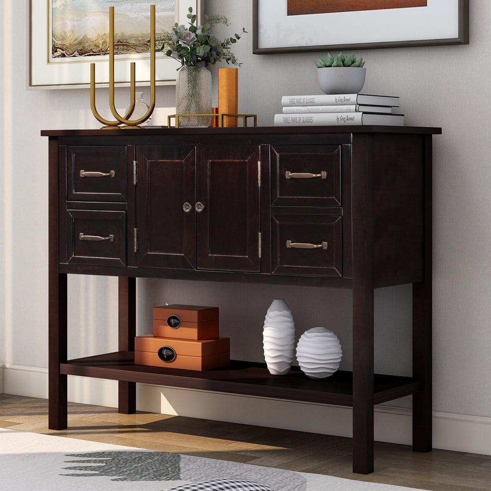 Console Tables for Entryway, Kitchen Sideboard Buffet with 4 Drawers