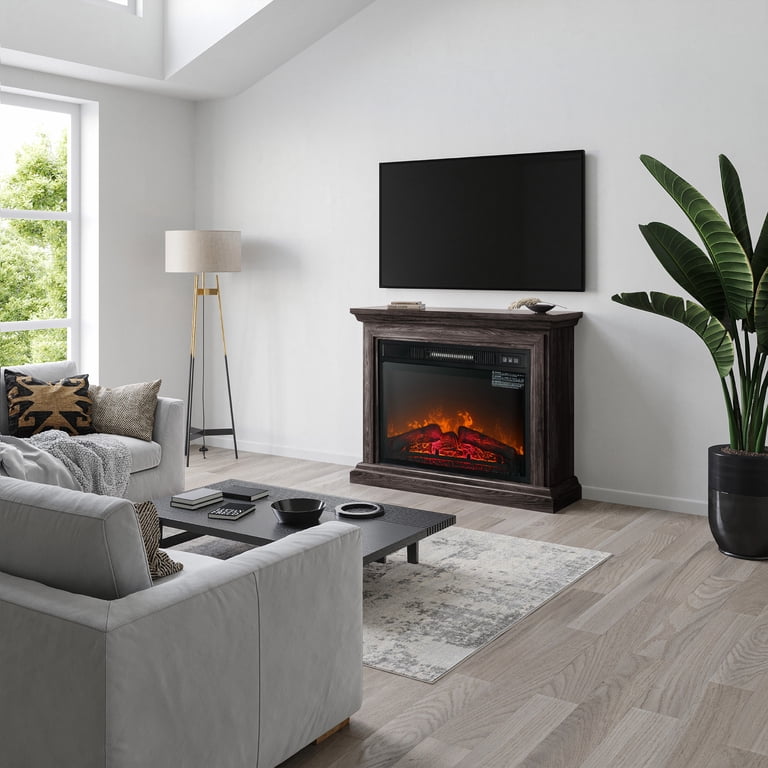 BELLEZE 1400 Watt Electric Portable Freestanding Fireplace Insert Stove  Heater with Glass View Log Glow Remote Control - Walmart.com
