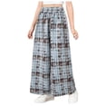 thumbnail image 1 of DXOUPM Girls Pants Elastic Waist Loose Straight Plaid Trousers Kids Versatile Daily Wear, 1 of 3
