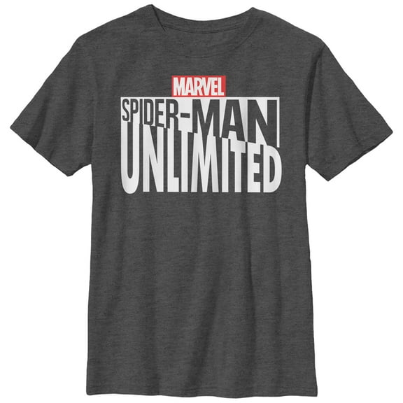 Boy's Marvel Spider-Man Unlimited Logo  Graphic Tee Charcoal Heather Medium