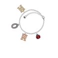thumbnail image 2 of Delight Jewelry Silvertone Mini Red Translucent Ladybug Multi-Colored Crystal Mom Charm Bracelet, 2 of 4