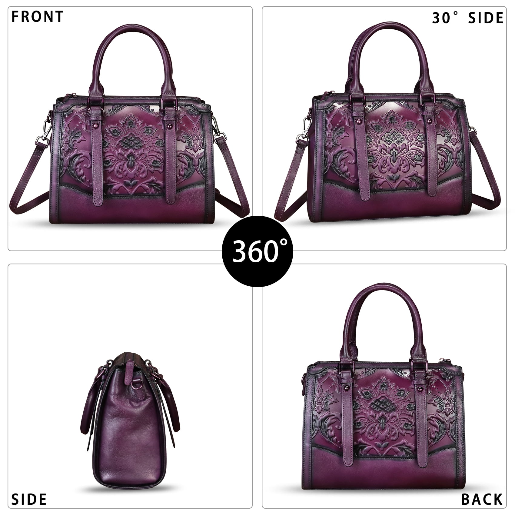 Genuine Leather Purse and Handbag for Women Retro Leather Crossbody Shoulder Bag
