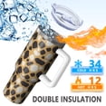 thumbnail image 5 of Leopard Print 40oz Tumbler– Stainless Steel Insulated Tumbler with Handle and Straw, Large Capacity Travel Cup for Hot & Cold Drinks, 5 of 6