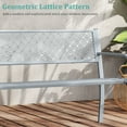 thumbnail image 6 of Costway 50" Outdoor Garden Bench with Geometric Lattice Backrest  Armrests and Slatted Seat Gray, 6 of 10