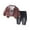Coffee, variant on Kids Casual Set with Denim Jacket Graphic T-Shirt and Alphabet Print Jeans for Boys and Girls Everyday Wear Outfit