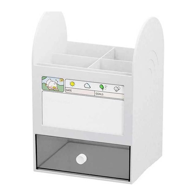 ziyahi Drawer Multifunctional Heavy Duty Sundries Rack Showcase Display Large Capacity Holder Home Office Bathroom Shelf White