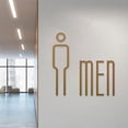 thumbnail image 3 of Letrero de baño, calcomanía de baño, símbolos gráficos, letrero de baño, letrero de baño para oficina, hogar, decoración comercial de puerta o pared Hombres Oro Macarena Signo de baño, 3 of 6