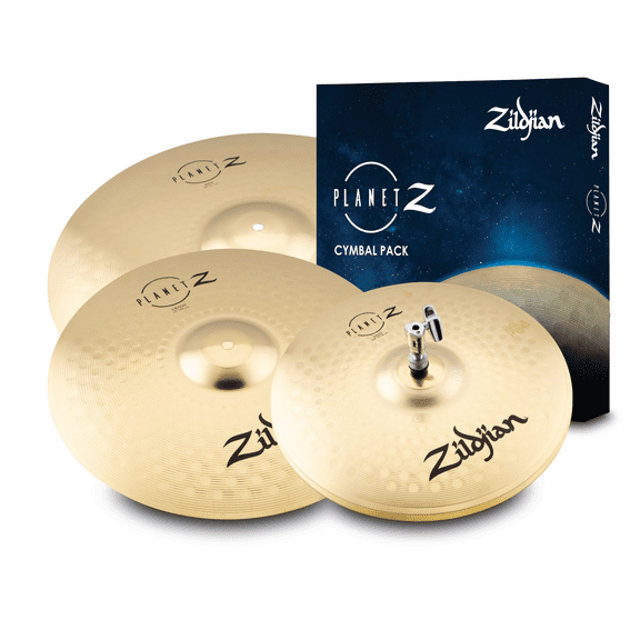 Zildjian Planet Z Complete Cymbal Pack 14" Hi Hats, 16" Crash, 20" Ride, Essential Beginner Cymbals