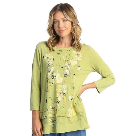 Jess & Jane Floral Print Layered Tunic Top