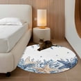 thumbnail image 2 of Round Rug 4Ft Washable Non-Slip, Blue Starfish Coastal Circle Area Rugs for Living Room Bedroom, Eucalyptus Summer Nautical Shell Ocean Indoor Floor Mats Carpet Runner for Home Decor Aesthetic, 2 of 8