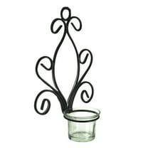 Black Tea Light Wall Sconce Candle Holder Decorative Metal Candle Lantern for Home and Outdoor Use