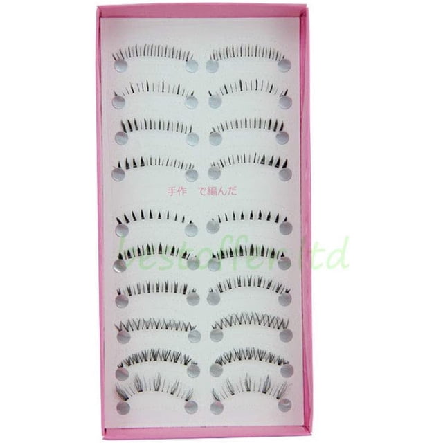 10 pares de pestañas postizas diferentes estilos mixtos inferiores naturales pestañas postizas hechas a mano maquillaje suave pestañas negras