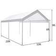 thumbnail image 3 of Gymax Steel Frame Party Tent Canopy Shelter Portable Car Carport Garage Cover, 3 of 10