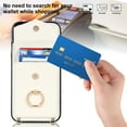 thumbnail image 5 of Jiahe Cover for iPhone 12 Pro Max, Shockproof PU Leather Case with Rotation Ring Stand Adjustable Shoulder Strap,Card Slots Stand RFID Blocking Protective Case Cover, white, 5 of 8