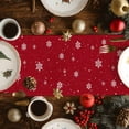 thumbnail image 5 of Christmas Dresser Scarf Farmhouse, Dining Table Decorations for Wedding/Parties, Red Truck Xmas Tree Winter Snowflakes Elk Table Runner 120 Inches Long for Kitchen Dining, 13 x 120 In, 5 of 9