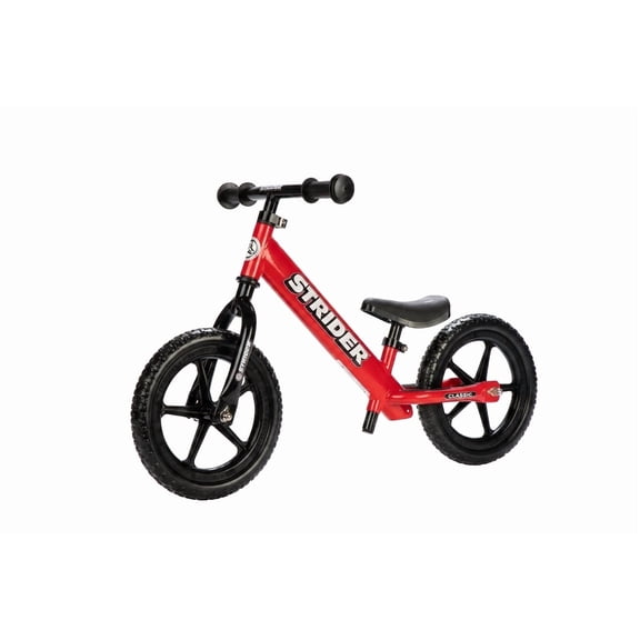Strider 12 Classic Bike, Red - No Pedal Balance Bicycle for Kids 1 to 3 Years--Easy Assembly, Tool-Free Adjustments