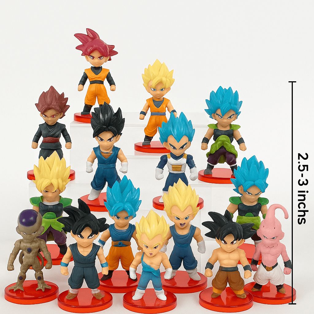 Anime Warrior Action Figure Set – 18 Pieces Collectible Mini Figures (2.5–3 Inches)