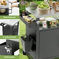 thumbnail image 5 of Outdoor Grill Cart with Storage, Rolling BBQ Cart with Hooks & Spice Rack, Patio Furniture Grill Table for Grilling Accessories, Black, 5 of 12