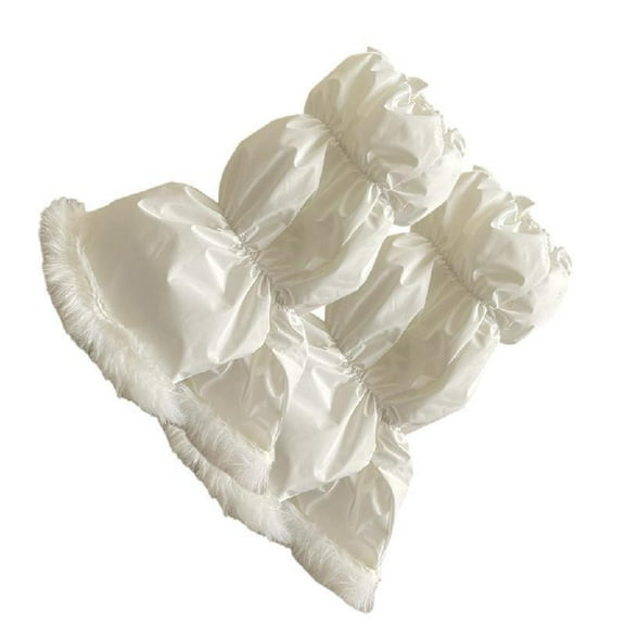 Women Padded Leg Covers Plush Hem Puffer Leg Warmers Flared Split Boot Socks