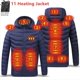 thumbnail image 2 of Chaqueta calefactora eléctrica USB para hombre, ropa térmica, algodón, Aire libre, Zona 9, Zona 11, Invierno, 2 of 4
