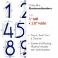 thumbnail image 2 of Floating Mount Shadow House Address Number, Modern Metal Numbers for Mailbox, Glossy Blue, 6", HH-SDW6-BLU-2, 2 of 5