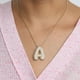 thumbnail image 3 of Collar con inicial de letra de circonia cúbica brillante para mujer, cadena de caja, colgante de A-Z de burbuja de globo chapado en oro, joyería de regalo, 3 of 5