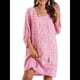 thumbnail image 2 of Vestido Informal de Verano para Mujer, Estilo Bohemio, con Borlas y Cuello Anudado, Larga 3/4, Estampado Floral Corto Rosa S, 2 of 8