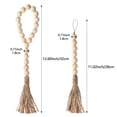 thumbnail image 3 of Handmade Holiday Farmhouse Wood DIY Crafts Wooden Beaded Garland Prayer Beads Wall Hanging Home Decor 5, 3 of 8