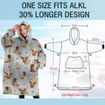 thumbnail image 4 of Oversized Wearable Blanket Hoodie,Gray Highland Cow Flower Boot Pattern Sherpa Blanket Hoodie with Super Pockets,Super Warm Fuzzy Pullover for Women & Men, 4 of 6