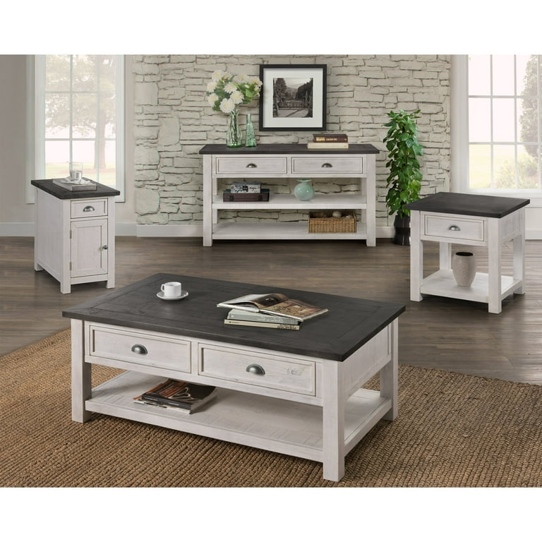 Risner Solid Wood End Table with Storage and Built In Outlets