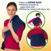 Lower Back Pain Relief Heating Wrap, Extra-Large Heating Area, Microwave Hot/Cold Pad, Reusable and Portable Body Pad (Navy Blue)
