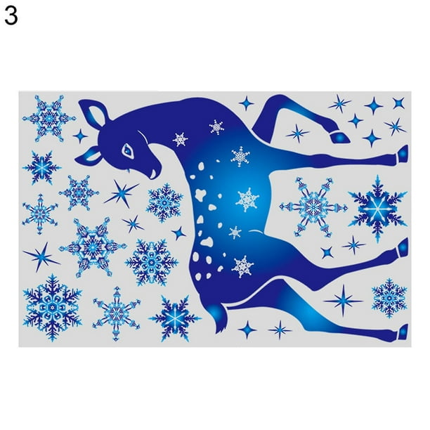 Las ventanas de farfi están pegadas con copos de nieve estáticos, los alces están estampados y los lindos factores navideños están pegados en casa.