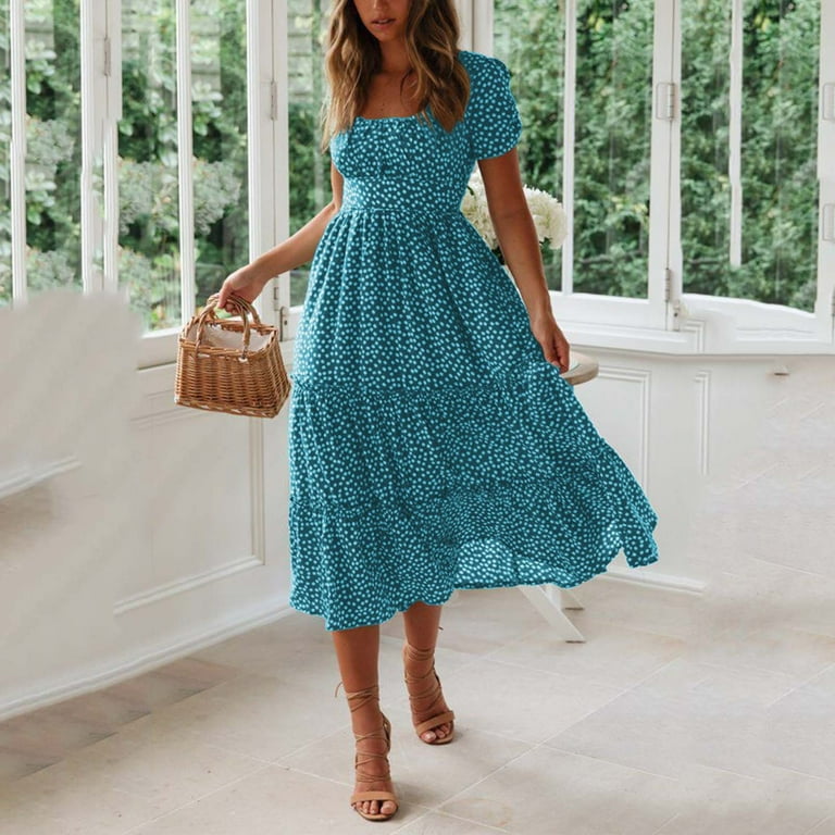 WQJNWEQ Summer Dresses for Women 2024 Fashion Casual-Neck WQJNWEQ Summer Dresses for Women 2024 Fashion Casual-Neck